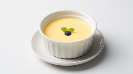 Japanese Custard Puding isolated on white background