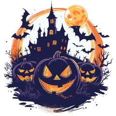 Fototapeta premium Helloween vector illustration for t-shirt 