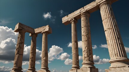 Fototapeta premium Realistic ancient antique columns 3D rendering Image.generative.ai 