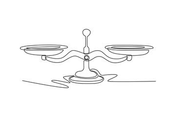 Law concept. Single line draw design. Full length animation illustration. High quality 4k footage.