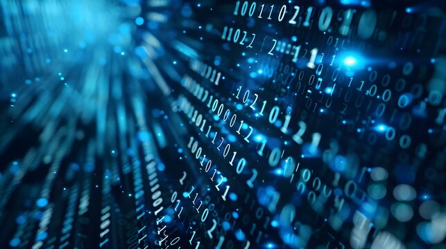 Technology background with binary computer code