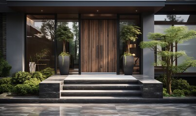 Chinese modernistic approach to the front door