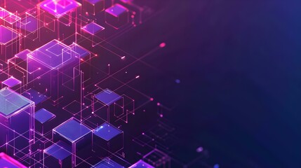 Abstract geometric background with isometric digital design