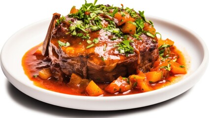 Osso buco Isolated on white background 