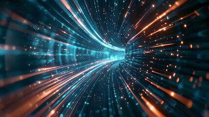 Naklejka premium Flowing Speed Lines Technology Background