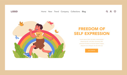 Freedom of self expression concept. Flat vector illustration