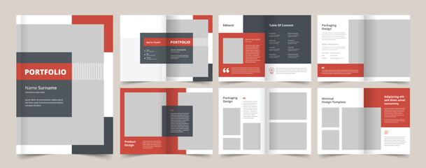 Minimalist Portfolio Brochure, Architecture Portfolio Layout, Portfolio Brochure Layout, A4 Template