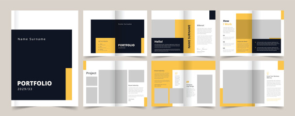 Minimalist Portfolio Brochure, Architecture Portfolio Layout, Portfolio Brochure Layout, A4 Template