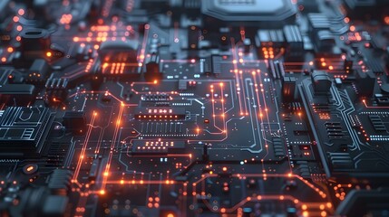 Obraz premium 3D animation of high-tech geometric technology