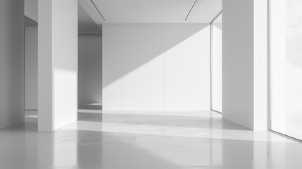 Obraz premium Clean white space with a large empty area and a smooth background.