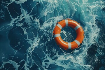 Life Preserver Floating on Water