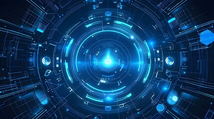 Futuristic blue layout for brochures, flyers, and placards