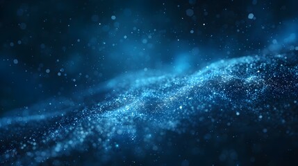 Dark blue abstract background with glow particles