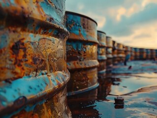 Rusted metal structure close-up