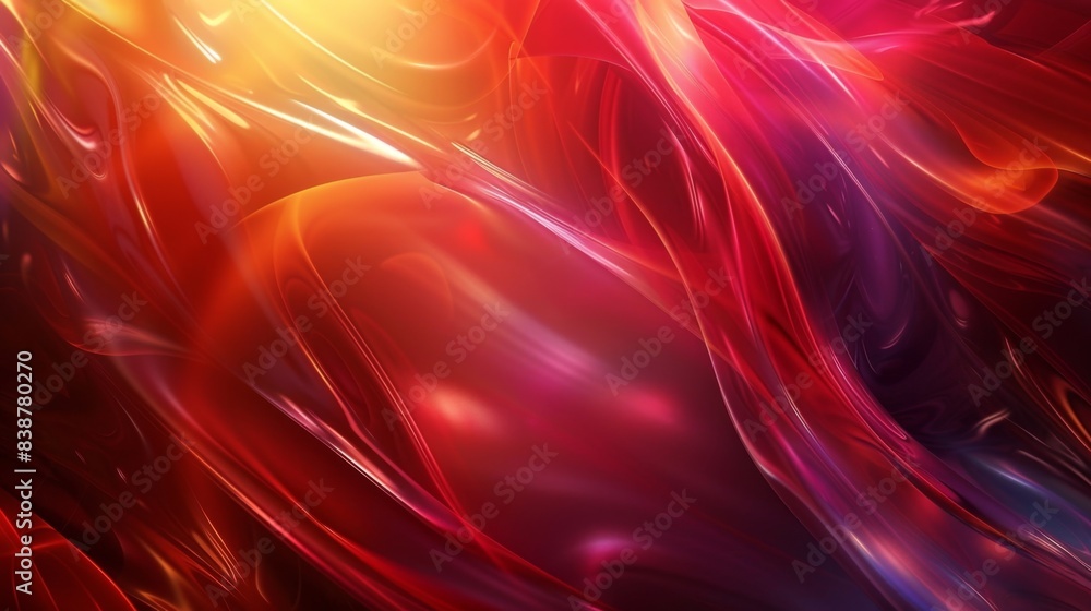 Poster abstract digital art with vibrant colors and flowing lines, creating a dynamic and energetic visual 