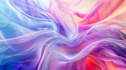 Obraz premium Abstract colorful gradient waves of flowing fabric or smoke, creating a visually mesmerizing, vibrant artistic background.