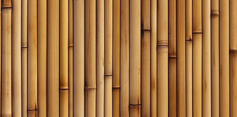 Fototapeta premium texture bamboo wall in a building a row of bamboo poles arranged in a row, with a metal pole on the left and a wooden pole on the right