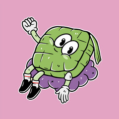 dreaming ketupat vector character illustration