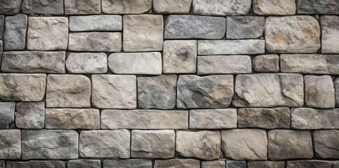 Fototapeta premium stone floor texture of an old brick wall featuring a large gray rock