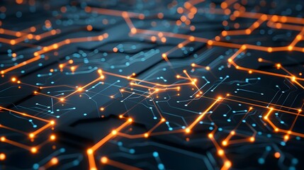 3D animation of high-tech technology geometric shapes