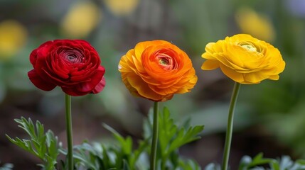 Obraz premium Ranunculus Flowers in the Garden