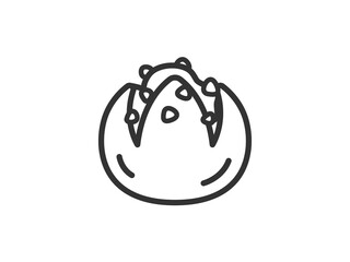 じゃがバターのアイコン（線画）のイラスト