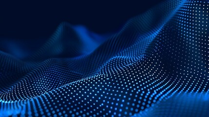 Dark blue 3D abstract background with dots pattern