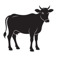 Cattle vector silhouette illustration black 