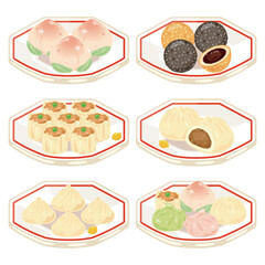 皿に盛られた点心セット