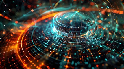 Obraz premium Digital technology and science background