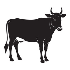 Cow minimalist and flat vector illustration