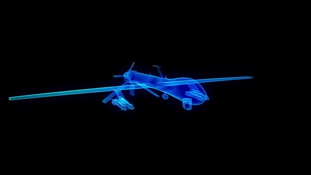 Military Drone. Digital technology visualization military aerial drone.
