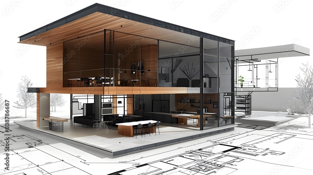 Aufkleber the creation of detailed technical drawings and documentation within cad software, including floor p