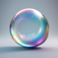 Obraz premium Translucent bubble isolated on grey background
