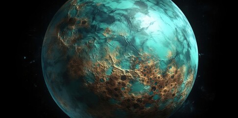 planet textured as a shiny egg in space