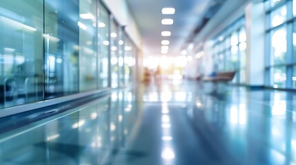 Abstract blur luxury hospital corridor abstract medical background