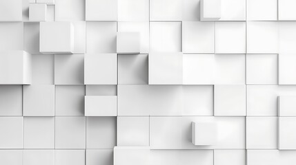 Obraz premium Random shifted white cube boxes block background wallpaper banner
