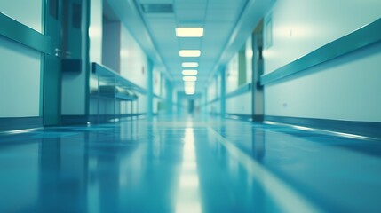 Abstract blur luxury hospital corridor abstract medical background
