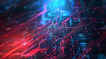 Fototapeta premium Abstract futuristic electronic circuit illustration