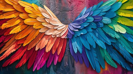 Obraz premium Colorful wings for Pride with intricate details
