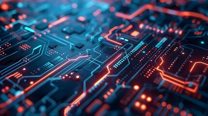 Obraz premium 3D animation of high-tech technology geometric design