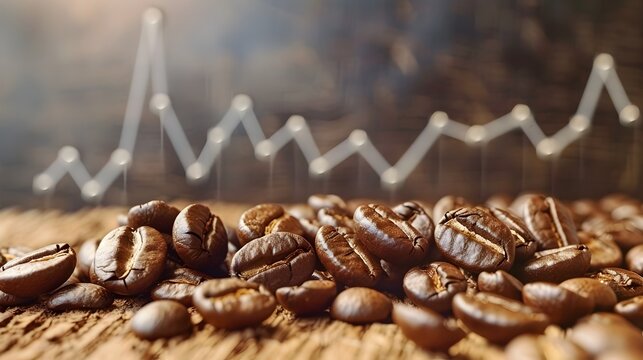 Coffee Infographic Line Graph Depicting Financial Data and Business Analytics