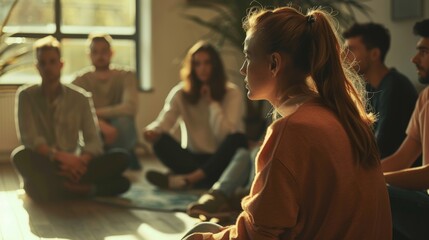 A group of people are sitting in a circle