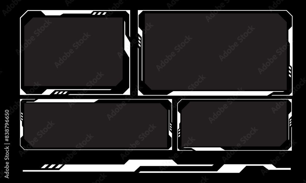 Poster hud frames white grey user interface elements design modern technology futuristic control panel scre