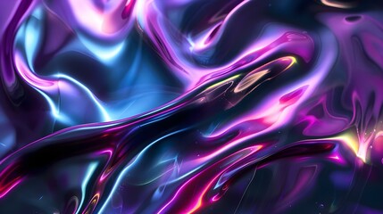Obraz premium Iridescent liquid with undulations and swirls