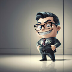 Businessman in a suit and tie with a grin on his face