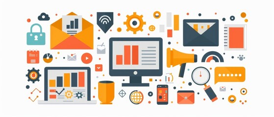 Abstract Infographic Elements in Bright Colors