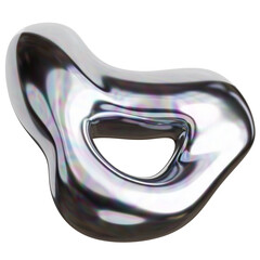 Obraz premium 3d render of chrome liquid metal abstract shape.