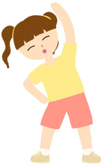 운동하기 전 스트레칭하는 여자