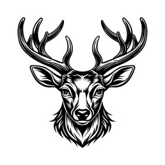 Fototapeta premium deer head reindeer head Silhouette vector illustration